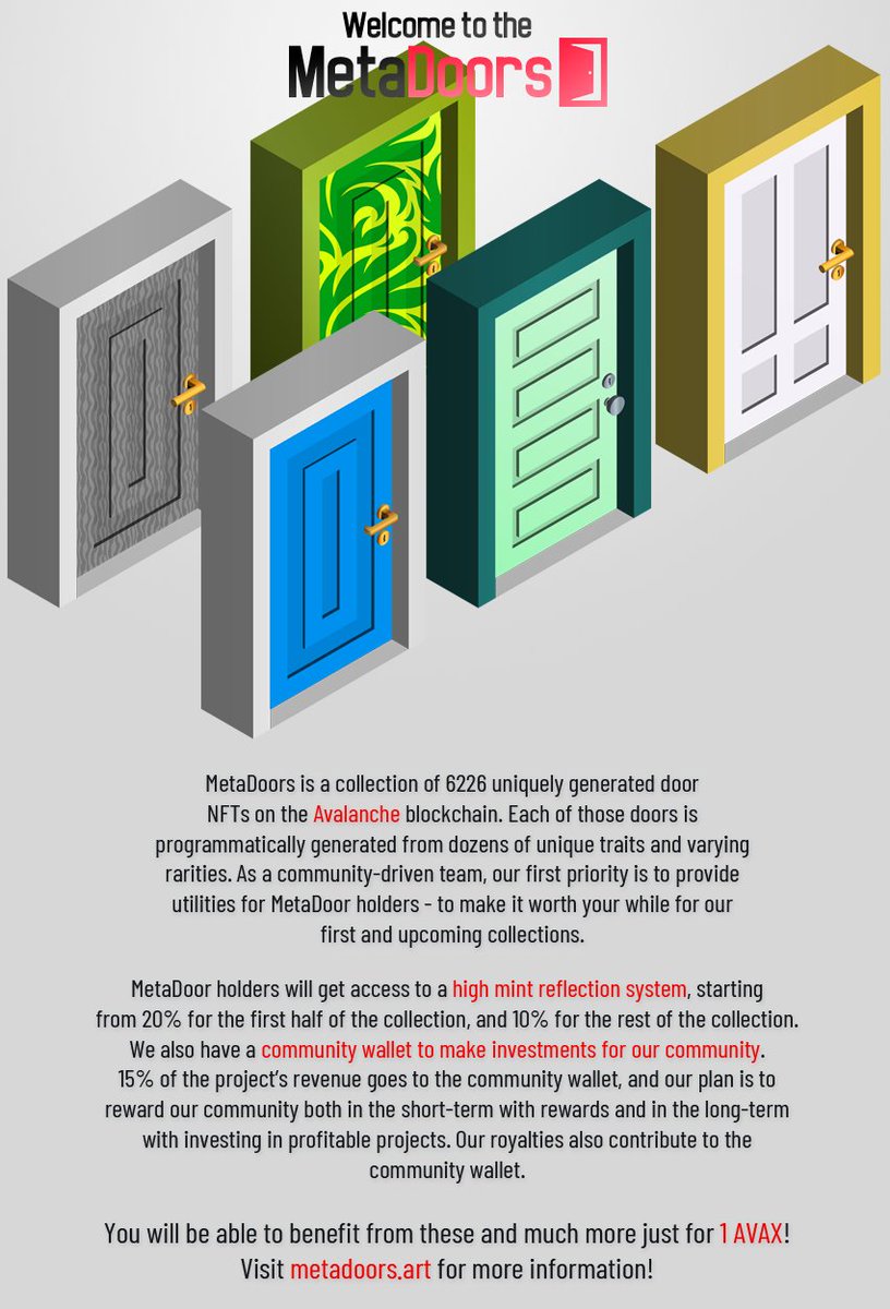 metadoors_nft's tweet photo. Welcome to the MetaDoors! 🚪 https://t.co/QEkbZq6661