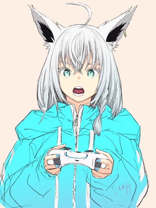 ↑↑↓↓←→←…✍️
 #絵フブキ 