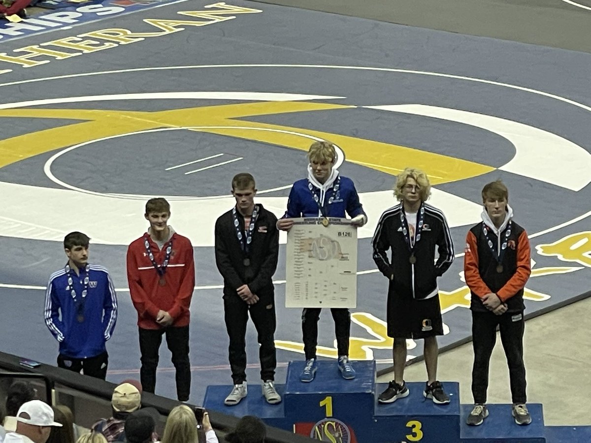 What a Great Career to this Senior Austin Munier. He was a 4th place Medal Winner in the State tournament at 126lbs. He also had the most pins with 4 in the least amount of time spent to do it. He is now a 4x qualifier and 3x State Medalist. You will be missed Austin! #senior