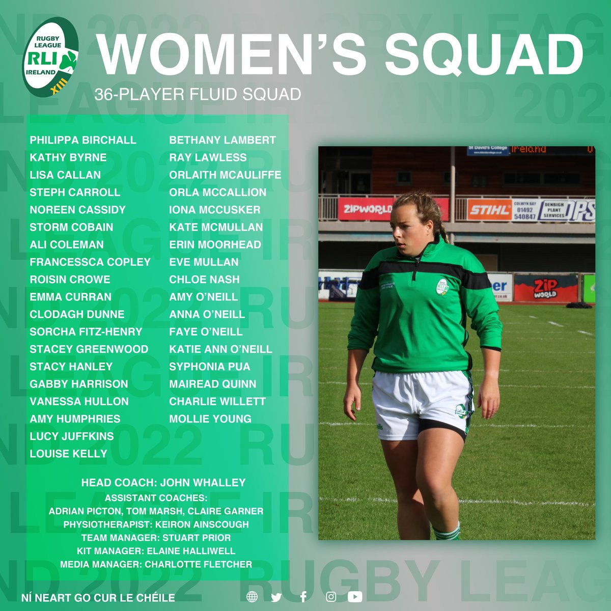 Irelandrl's tweet photo. 🍀🏉 Rugby League Ireland are pleased to announce their 36-player fluid squad for 2022.

📰 Read more: https://t.co/6Gp4MJkzhf

• Ní Neart Go Cur Le Chéile ☘️ https://t.co/QXaKx4BLTv