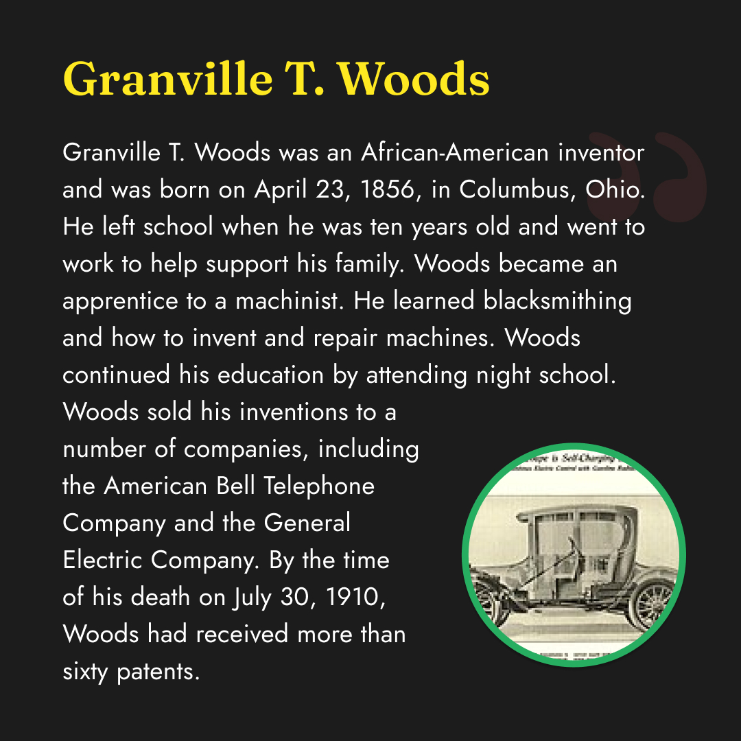 readonmonocle's tweet photo. Granville Tailer Woods was an inventor who held more than 50 patents in the U.S. Self-taught, he concentrated most of his work on trains and streetcars. His work assured a safer and better public transportation system for the cities of the United States. https://t.co/sHsIQncTij