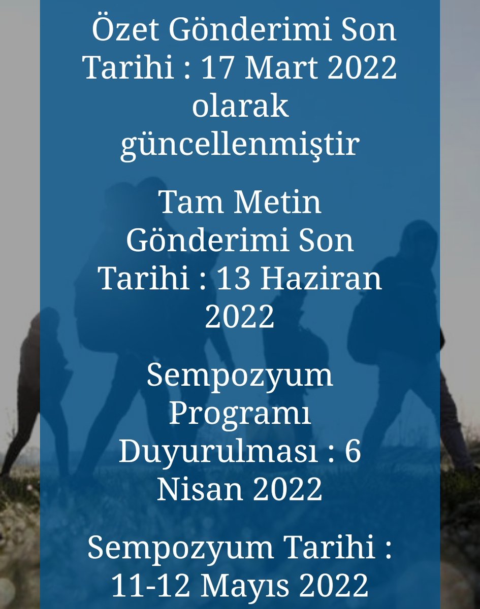 Katılımcılarımızın Dikkatine! Sempozyumumuza özet gönderimi son tarihi 17 Mart 2022 olarak güncellenmiştir.
