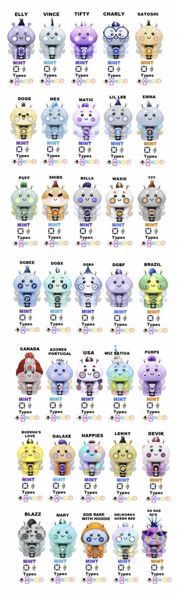 So Many #PlushBumbles ! Here is just a few. Some are live now! opensea.io/collection/plu…  #nft #cute #nftart