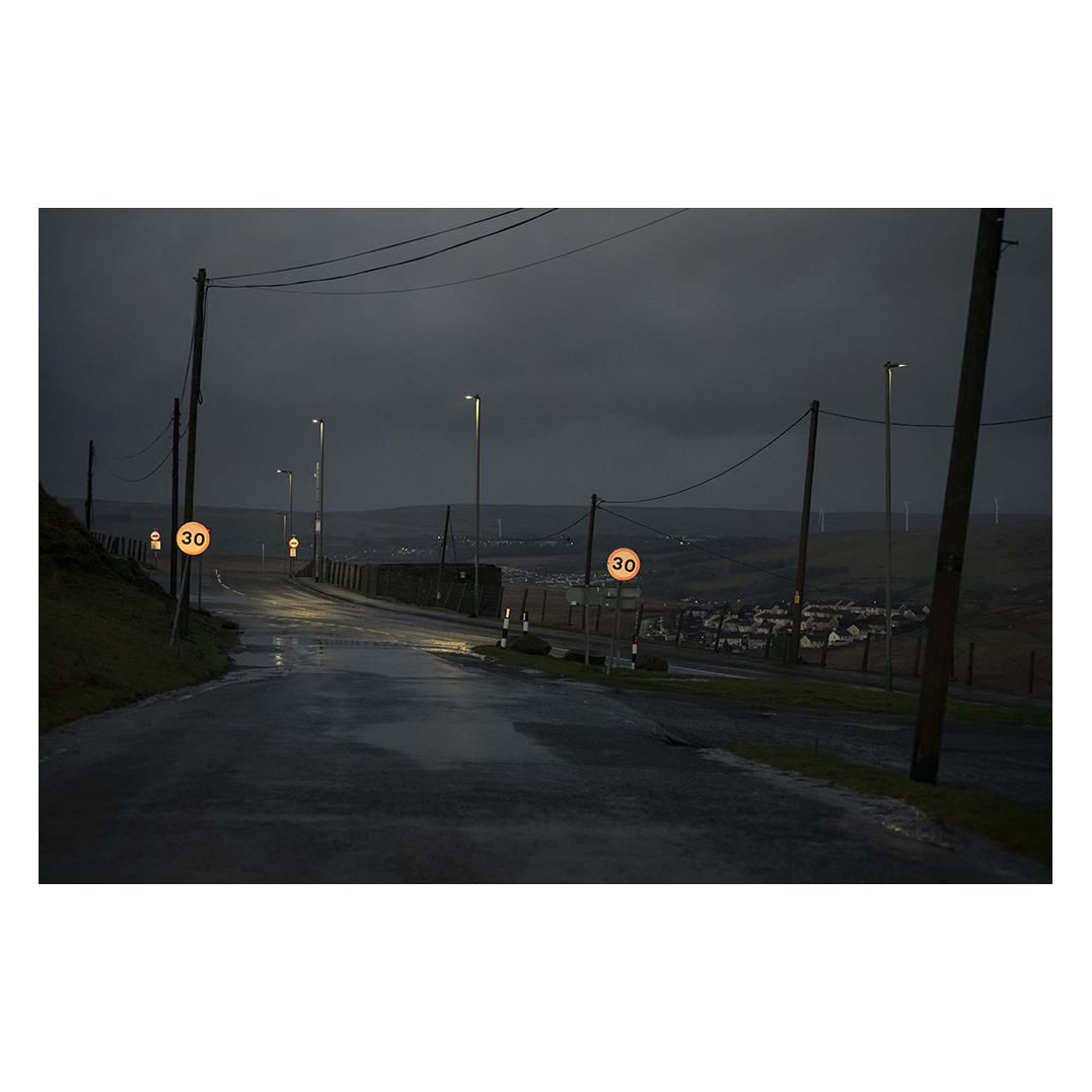 My favourite bleak spot in Wales, looking down into Fochriw. Very very blowy up there tonight