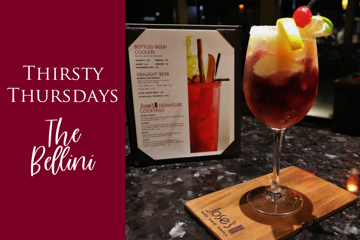 Simple and stunning, our Bellini gives you a red wine twist to the classic Italian cocktail.

#JosesBarAndGrill #Windsor #Leamington #ThirstyThursdays #BelliniLovers