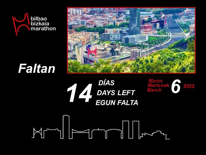 bbmarathon's tweet image. 14 días para disfrutar 🤩 de la @bbmarathon 🏃‍♀️.

14 egun besterik ez Bilbao Bizkaia Marathon az gozatzeko 😍.

It's just 14 days left ⏳ to enjoy the Bilbao Bizkaia Marathon 🏃.

bilbaobizkaiamarathon.com

#BilbaoBizkaiaMarathon
#BilbaoMarathon