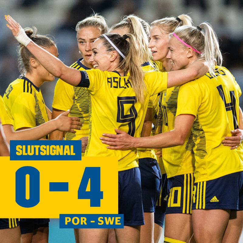 svenskfotboll's tweet photo. 𝐒𝐕𝐄𝐑𝐈𝐆𝐄 Ä𝐑 𝐊𝐋𝐀𝐑𝐀 𝐅Ö𝐑 𝐅𝐈𝐍𝐀𝐋! 🙌🔥

Slutresultatet mot 🇵🇹 blir 4-0 efter en riktigt bra andra halvlek! 🇸🇪💥