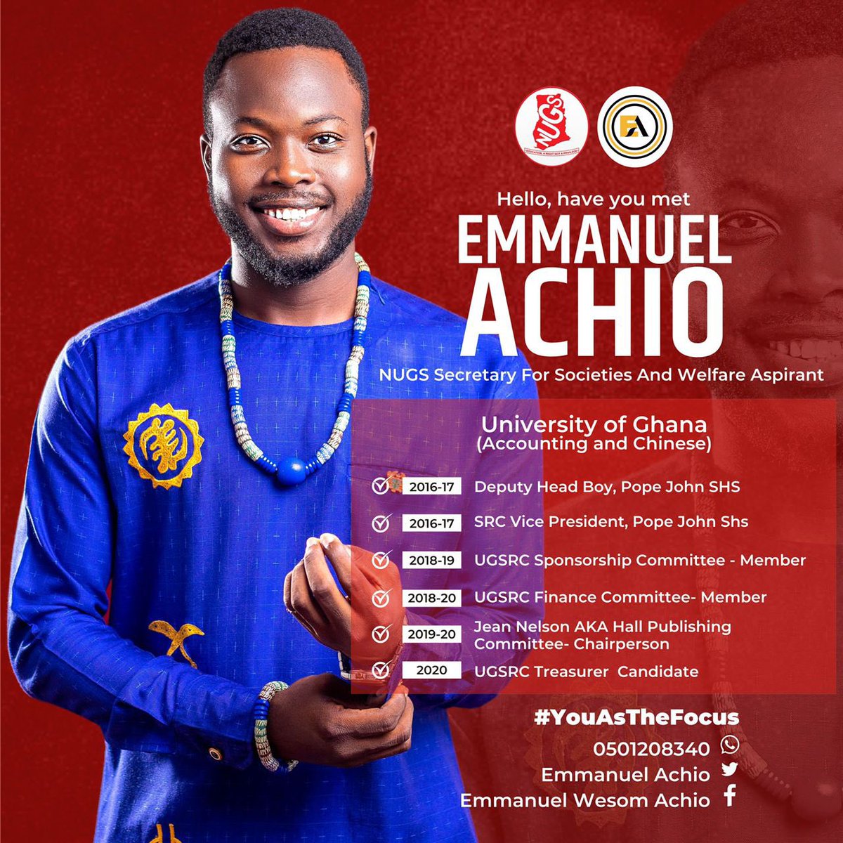 Wesom_Achio's tweet photo. This is the profile of Mr Emmanuel Achio, NUGS Secretary for societies and welfare aspirant. It’s you, For you and With you... It’s #YouAsTheFocus https://t.co/vru8vichD3