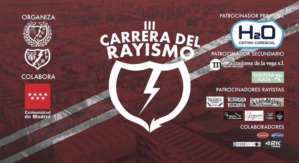 carrerarayismo's tweet photo. 🏃🏃♀️La tercera edición de la carrera del rayismo acaba en....
https://t.co/dIMTfySSv0
#carreradelrayismo #vallecas #rayovallecano
#popular #carrera #10k #carreradelrayo #rayista #franjirrojo https://t.co/MNiSGXlwcg