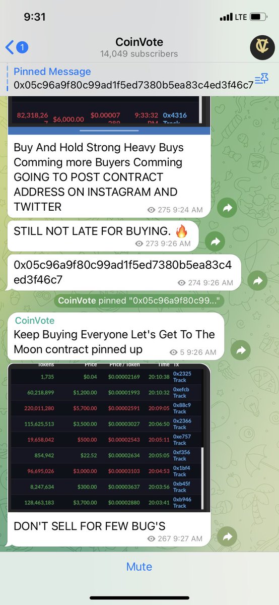 Madam_Bitlady's tweet photo. The contract addresses they post for each “pump” are only listed for a few minutes and then deleted. The screenshots they show of buys/“sells”NEVER show the coin they are promoting. https://t.co/Jl0eQuTo4X