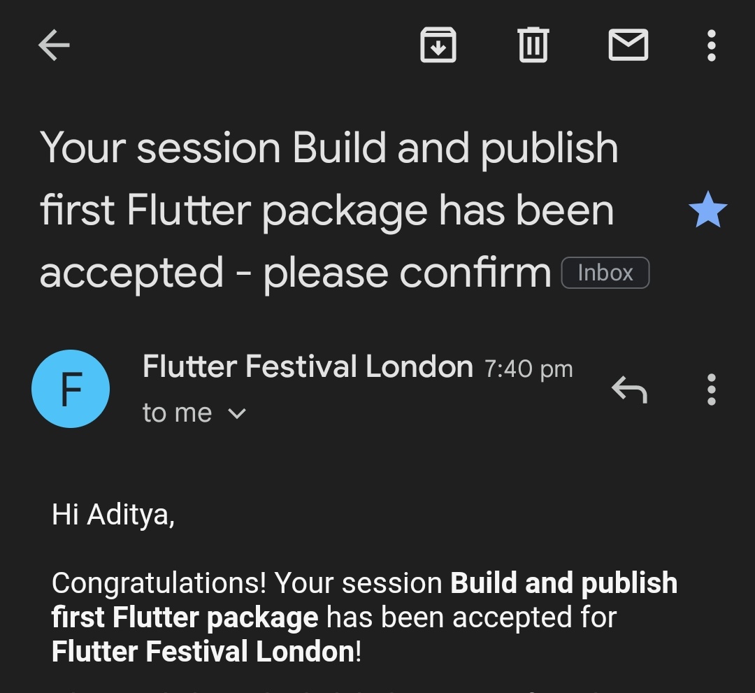 Yayy would be speaking at the Flutter Festival London on How to build and publish first Flutter package.💙

Looking forward to the event! 🚀 #FlutterFestival