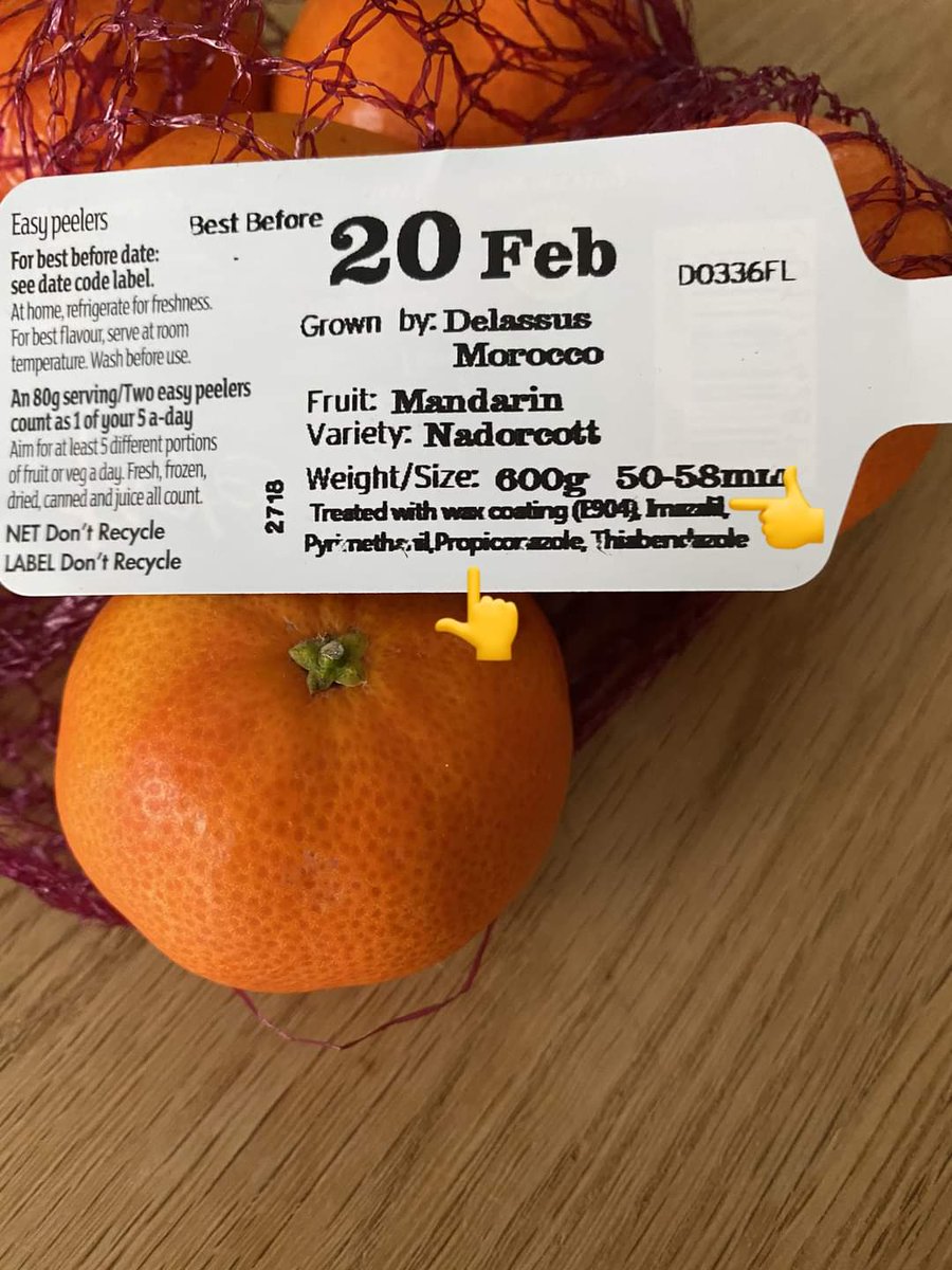 Chemicals to be wary of: 
Imazalil - banned in all but tiny amounts.
Propiconazole - banned completely by the EU as hazardous to health. 

Now allowed in the UK. Those #Brexit benefits eh 🙄