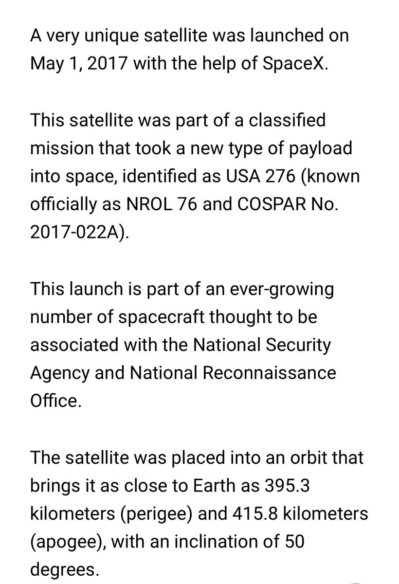 In presentation with the FCC $ASTS was specific with inclination and altitude of BW3

Close to that of ISS and a classified  pilot satellite: NRO Launch 76.

Makes you wonder if #Bluewalker3 is going up with NROL85? 

Originally NROL85 was slated for a march launch just as BW3 🧩