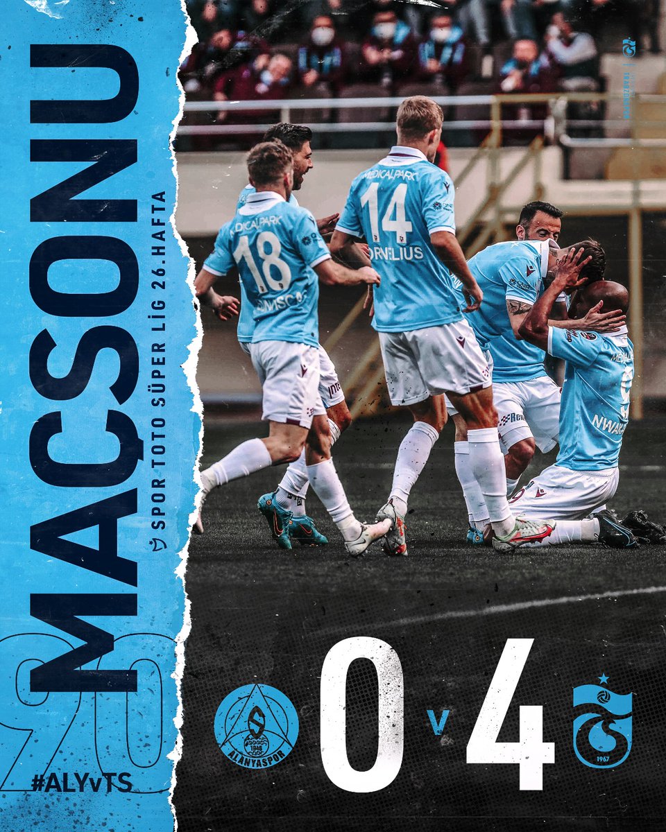 ⏱️ 90' Karşılaşma sona erdi. Aytemiz Alanyaspor 0-4 Trabzonspor #ALYvTS