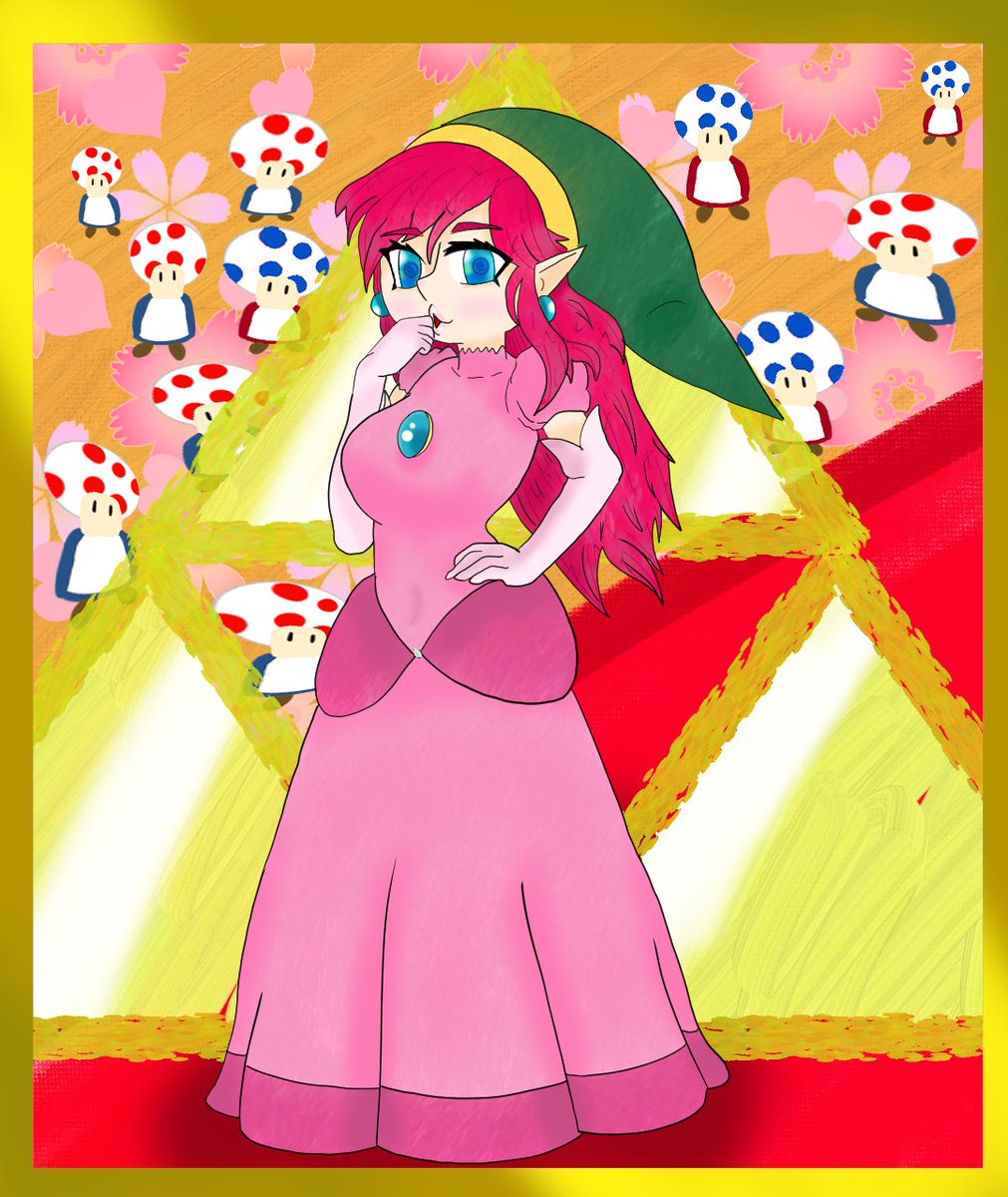 eddarxart's tweet photo. Would've been pretty cool if they went with this design back in the day. I found out about it while I was practicing #princesspeach so I just plopped on a #PinkLink head on her body.
#Link #PinkHairLink #FemLink #genderbend #genderswap #rule63 #tloz #loz #historyofhyrule https://t.co/uU9nd64Xcg