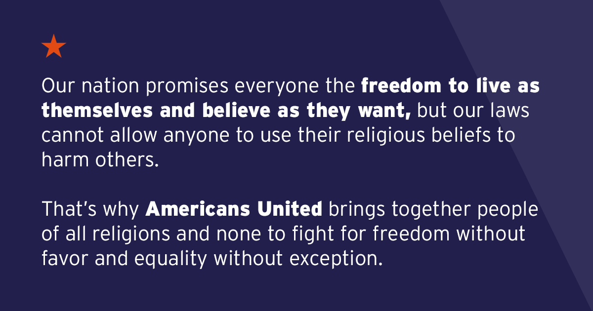 americansunited's tweet image. Democracy, equality &amp;amp; freedom depend on the separation of church and state. 

#churchstateseparation #freedomwithoutfavor #equalitywithoutexception
