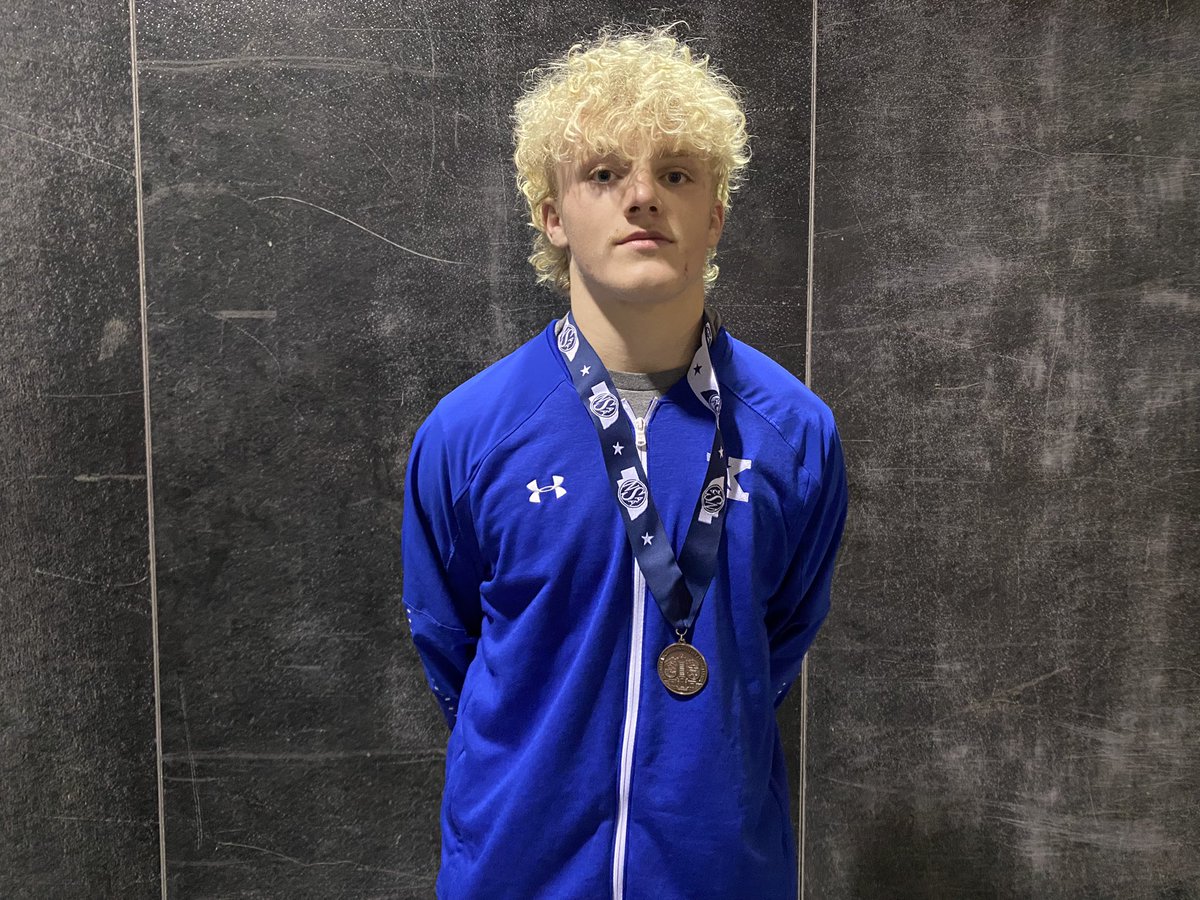 kwrestling's tweet photo. Sawyer Schilke - 195 lbs. 6th place medalist #kwrestling #builtontradition #couragetocompete https://t.co/BPKOcw0Vn5
