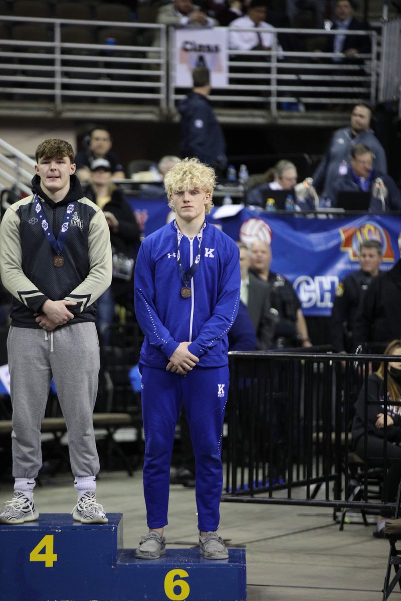 kwrestling's tweet photo. Sawyer Schilke - 195 lbs. 6th place medalist #kwrestling #builtontradition #couragetocompete https://t.co/BPKOcw0Vn5