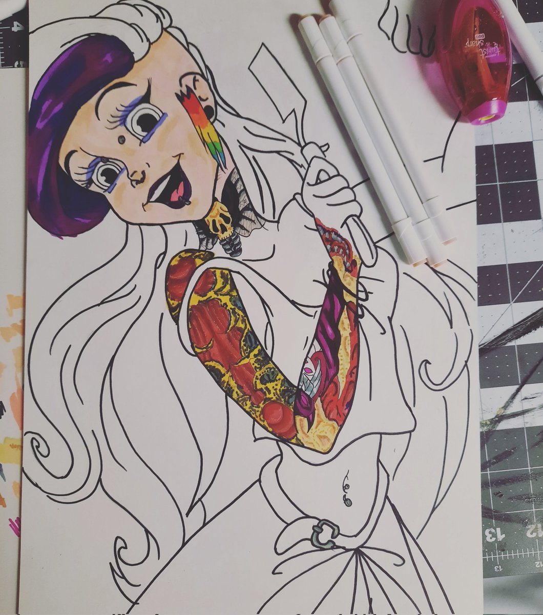 Current WIP #disneygoth #disneyfanart #drawing #gothicart #gothicartist #taotree #illustration #markerart #bloodartist #localartist #daytonartist