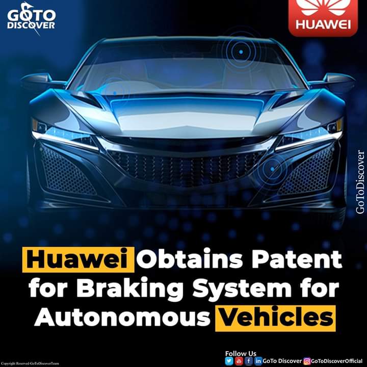 gotodiscover's tweet photo. Huawei has obtained patent authorization for “a braking system for vehicle braking and an autonomous vehicle”. 

#GoToDiscover #We’llBringTheWorldToYou #GoToDiscoverWorld #ThisSheryarKhan #huawei #brakingsystem #autonomousvehicles https://t.co/dPXg54EEvO