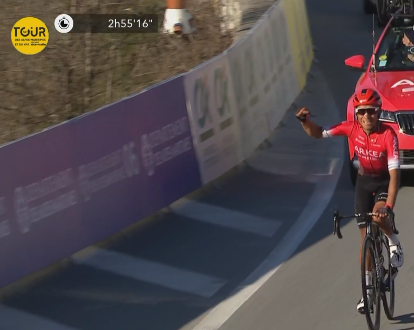 JPHHenneton's tweet photo. #cyclisme 🚴‍♂️   Nairo #Quintane gagne la dernière étape et Tour du Haut-Var 🇫🇷 

#Vélo https://t.co/ub7Dlv5lHO