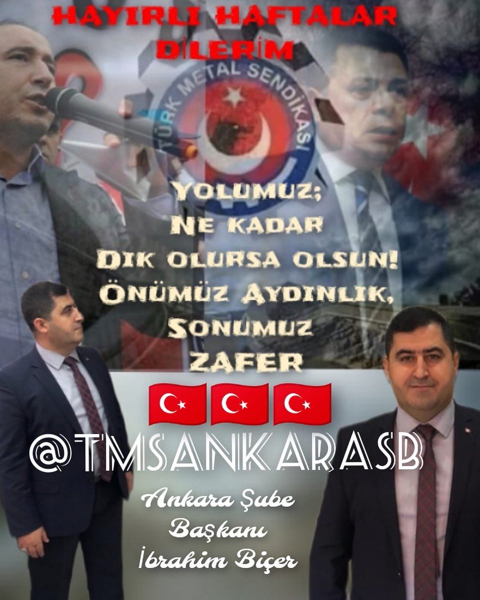 BUNDAN SONRAKİ MÜCADELEMİZ ÖRGÜTSÜZ NE KADAR METAL İŞÇİSİ VARSA ONLARI ÖRGÜTLEMEKTİR..!
Türk Metal geliyor!
Bundan sonra ezilmek yok. 
Sömürülmek yok.
Bundan sonra kazanmak var.
#TürkMetaldeBuluşalım
#SendikalıOl #GüçlüOl
#İnadınaSendika #İnadınaTürkMetal
#HayırlıHaftalarDilerim