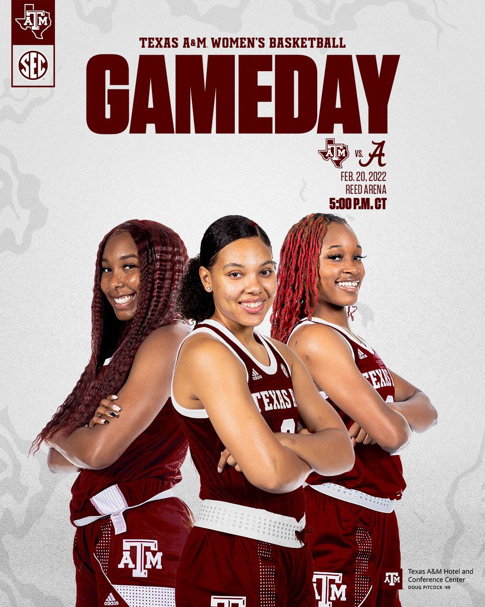 Senior Night is here! See y’all at Reed ❤️

⏰ 5 PM
📺 SECN
🎟 aggi.es/3viPdFw
📊 aggi.es/34wFMUg
📻 12thman.com/mobileapp

#GigEm | #BTHOalabama