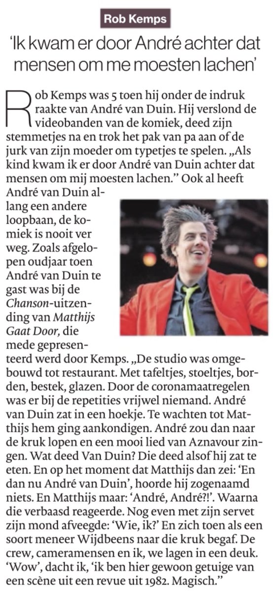 vollebergh's tweet photo. Geweldige anekdote van @robkemps. Je ziet het voor je. Hardop gelachen hier. #Andre75 https://t.co/HGm1WpwyJI