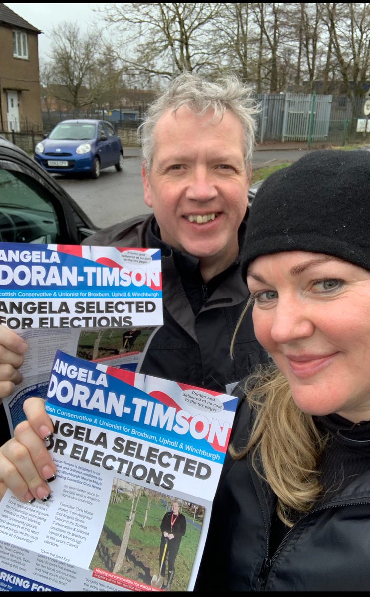 DoranTimson's tweet photo. Out in the lovely fresh air campaigning in Broxburn today, I had discussions with several constituents who have raised concerns regarding road issues. I will feed this back to the roads department to see what can be done. https://t.co/VCnVBYK6uY