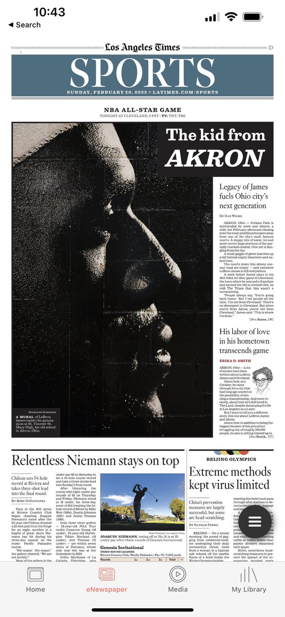 DanWoikeSports's tweet photo. Here’s how this looked in today’s @latimes https://t.co/aB6iebvwXM