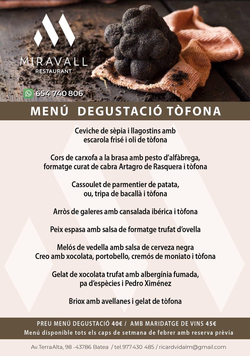 macdudeuk's tweet photo. Fantastic Truffle tasting menu with matching wines today. #terraalta #vi #vino #tast #batea #miravall https://t.co/dxCsEdWU1Q