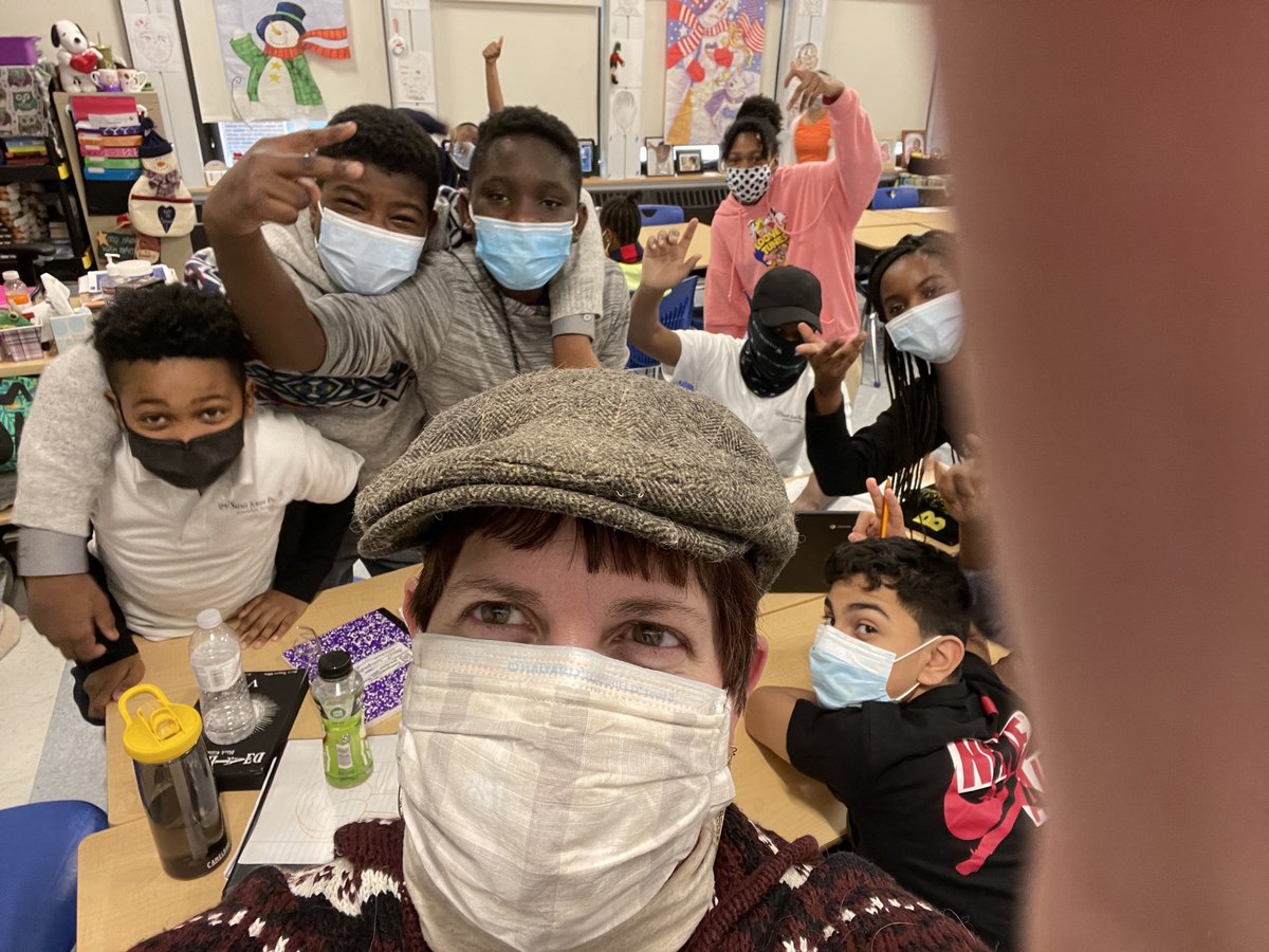 MrsReaton's tweet photo. Kudos Christina for winning an award for Honor Roll! Grade 8 is participating in a jigsaw review for The House on Mango Street. Grade 6 is decked out for the 70s! https://t.co/PnF4Bf4XlD