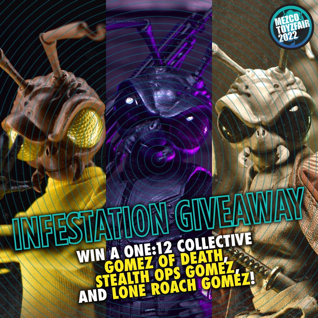 mezcotoyz's tweet image. Head over to our Instagram to participate! 

We'll randomly select 3 winners to receive a Gomez of Death, Stealth Ops Gomez, &amp;amp; Lone Roach Gomez! 🪳#MezcoToyzFair

instagram.com/mezcotoyz

Winners list: mezcotoyz.com/winners