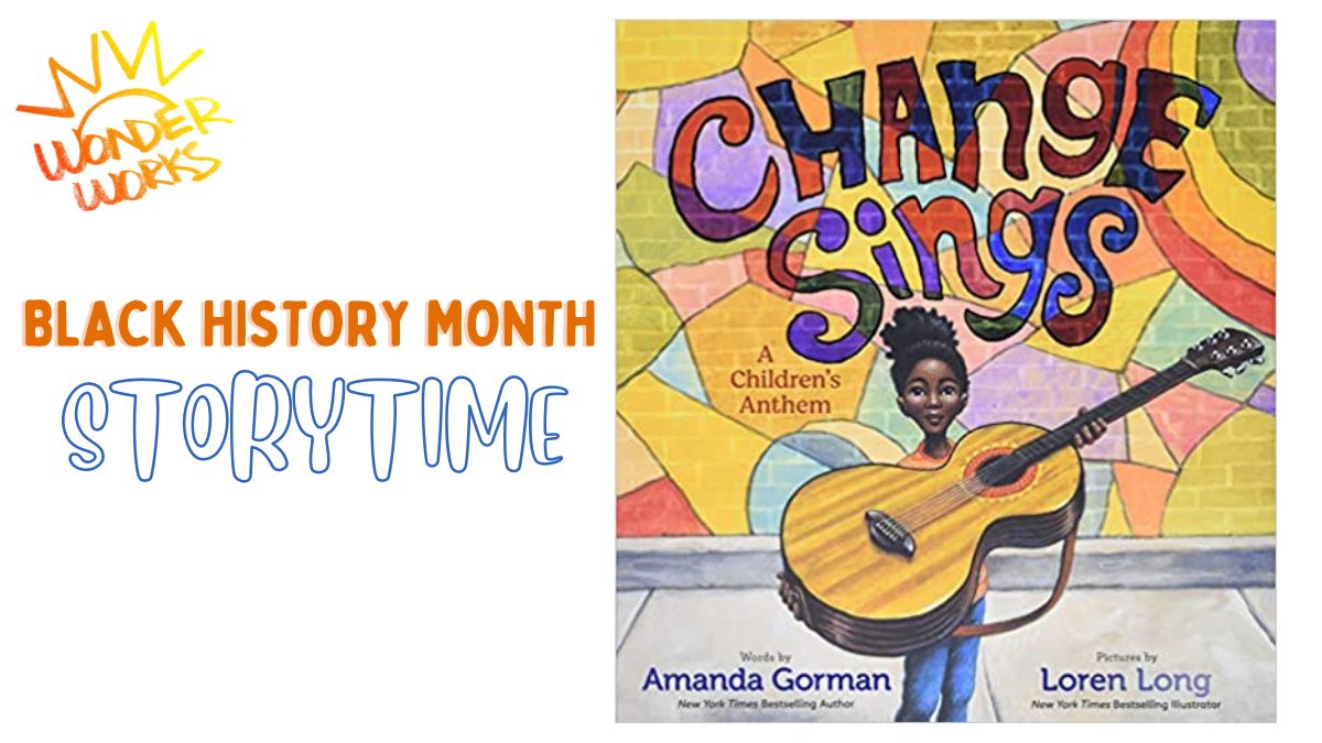 WonderWorksOP's tweet photo. During Black History Month, our story times are featuring Change Sings by Amanda Gorman, This Jazz Man by Karen Ehrhardt, and the Year We Learned to Fly by Jacqueline Woodson. We hope these stories inspire all our February visitors. #WhyWonderWorks #BlackHistoryMonth #StoryTime https://t.co/NzigY2k2ws