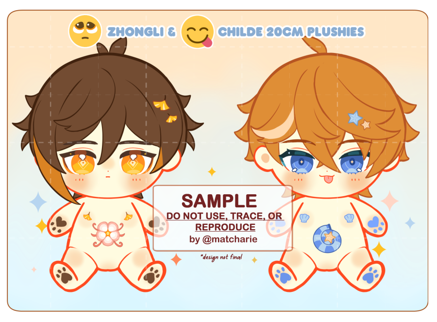 😋Childe & 🥺Zhongli 20 cm doll design sample~
will you adopt them too?🥺

#GenshinImpact #原神 