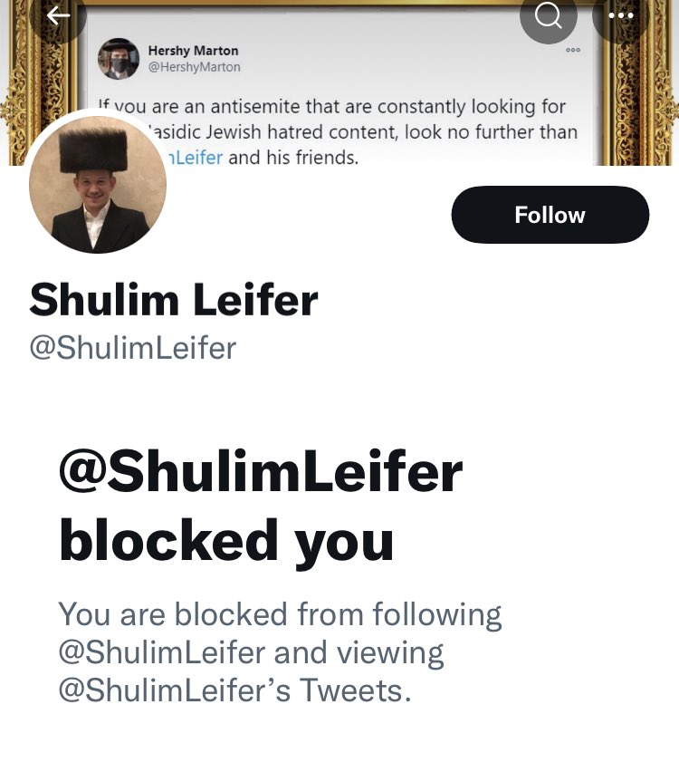 jfny's tweet photo. That what they do. Running when the conversation doesn’t go in their direction. Yeah, you @Anzovina don’t just pretend your teaching Daf Yoimi when you trash chazal. And their “Hasidic” sympathizers @ShulimLeifer don’t let that door hit you on your way out. Bye pukies! https://t.co/65J91Q2CL1