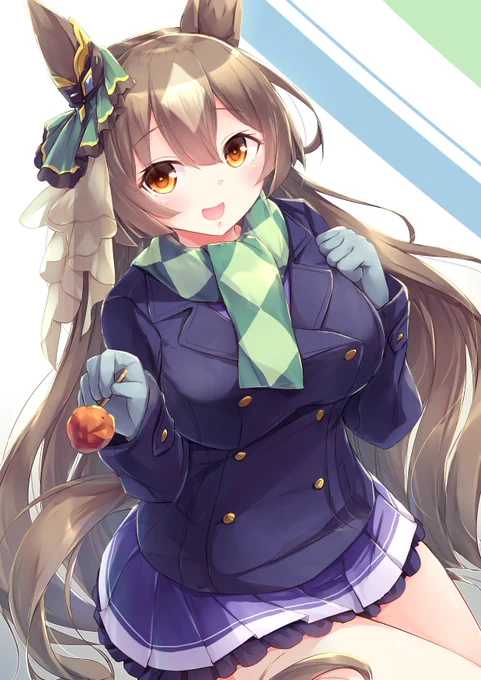 サトノダイヤモンド #ウマ娘  
ファミマコラボのマフラーとコート可愛い 