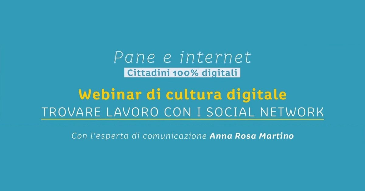 Pane e Internet: il 23 marzo il #webinar gratuito "Trovare #lavoro con i #SocialNetwork" ➡️ bit.ly/TrovareLavoroC… via <a href="/pane_e_internet/">Pane e Internet</a>