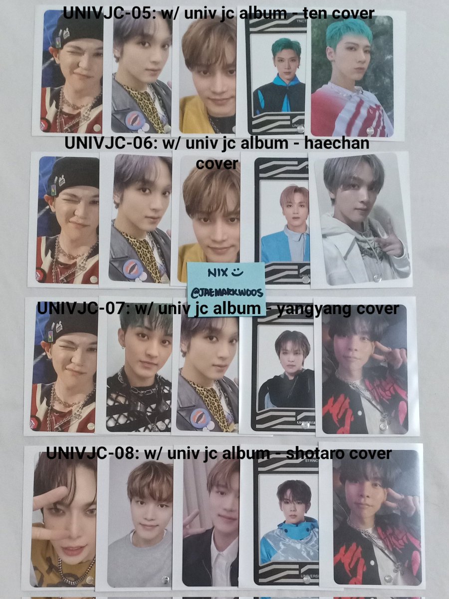 jaemarkwoos's tweet photo. interest check

nct universe jewel case album + track md - pls see thread

wts lfb ph earthquake dreaming jaemin jeno taeyong doyoung taeil johnny yuta kun ten jungwoo mark xiaojun hendery renjun haechan shotaro sungchan chenle jisung luggage pc photo https://t.co/dyVoVGrpJ1