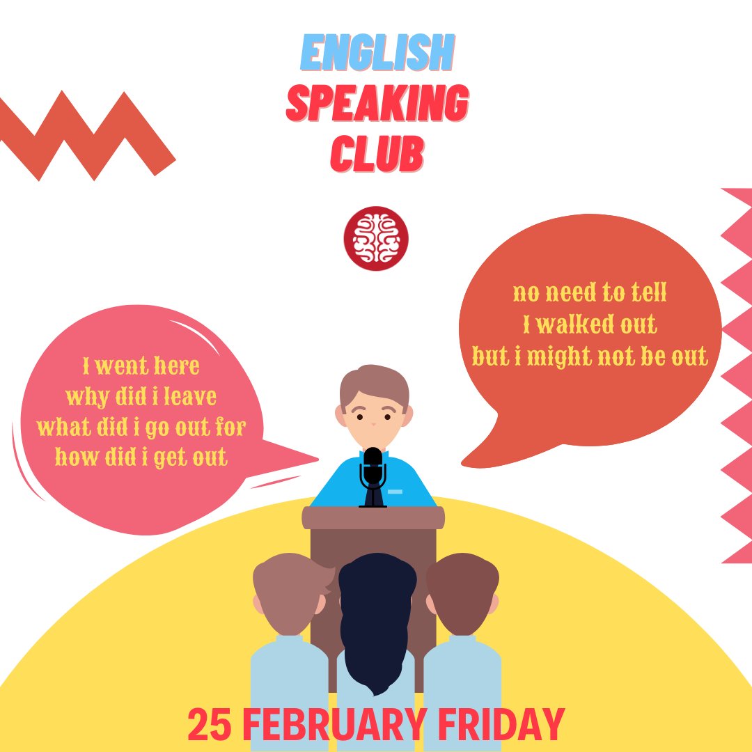 Gelenekselleşmiş 'Speaking' etkinliklerimiz hız kesmeden devam ediyor! Bu Cuma 20.30'da söz sende! Kendini geliştirmek istiyorsan bekleniyorsun. 🗣️💯🗨💬💪
#english #speaking #activity #etkinlik #kablosuzbeyin #ingilizce #talk