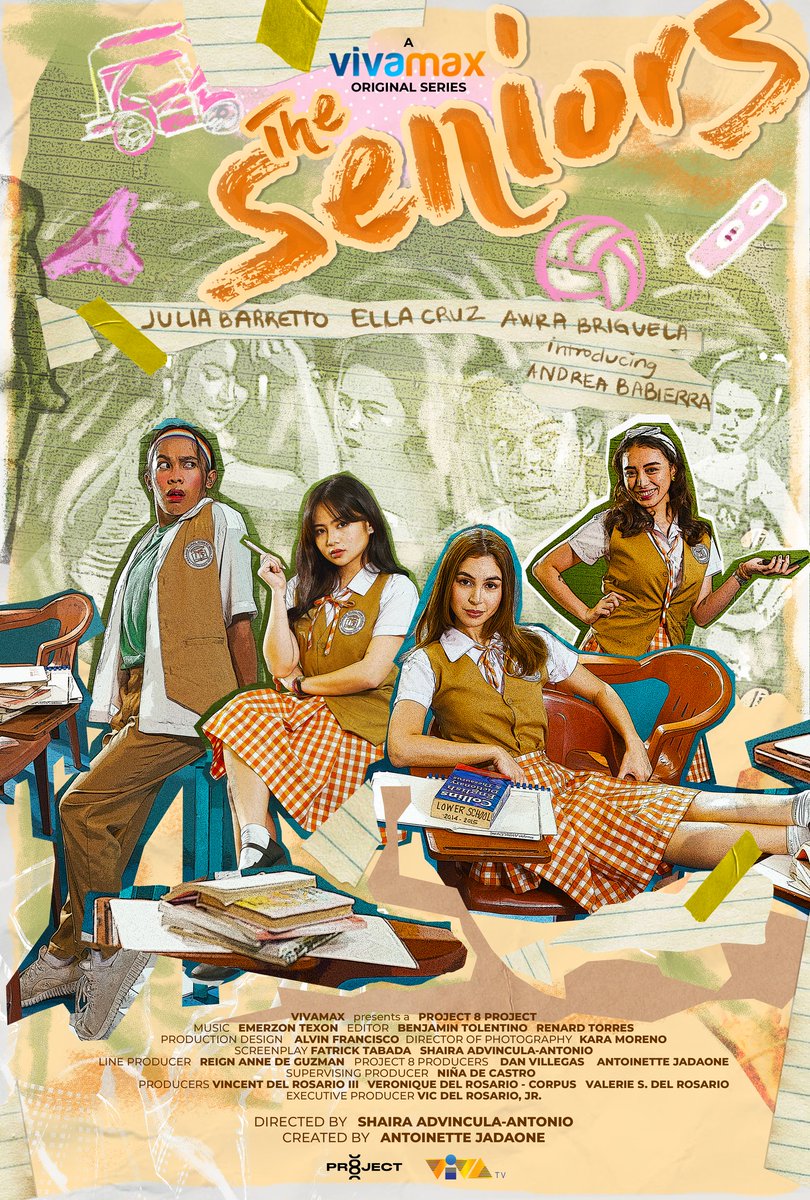 cinemabravoph's tweet photo. LOOK: Official poster for #TheSeniors, starring Julia Barretto, Ella Cruz, Awra Briguela, Gab Lagman, Andre Yllana. Introducing Andrea Babierra.
From #NeverNotLoveYou creators, Antoinette Jadaone &amp; Dan Villegas. Directed by Shaira Advincula-Antonio.
Premieres March 20 on Vivamax. https://t.co/uDALCjBDyh