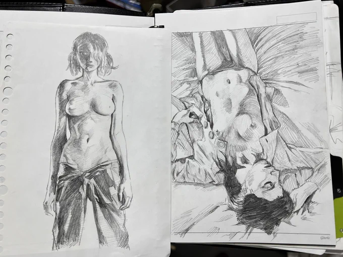 うわーー懐かしい。学生時代のヌードスケッチとか出てきた。

結構よく描けてない??? 