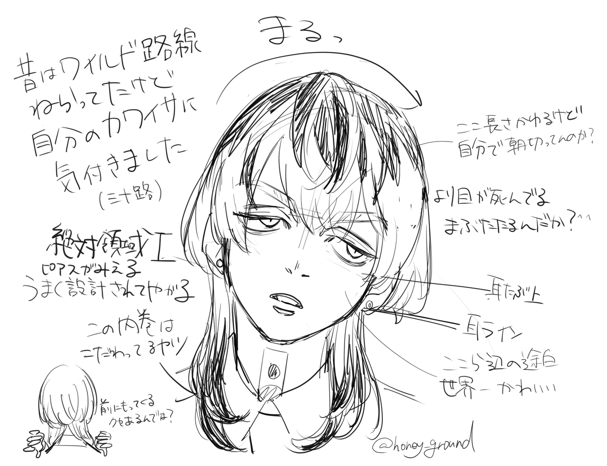 bntnりんちゃん描くのガチ苦手なのでクソ汚い覚書(?)しときました 