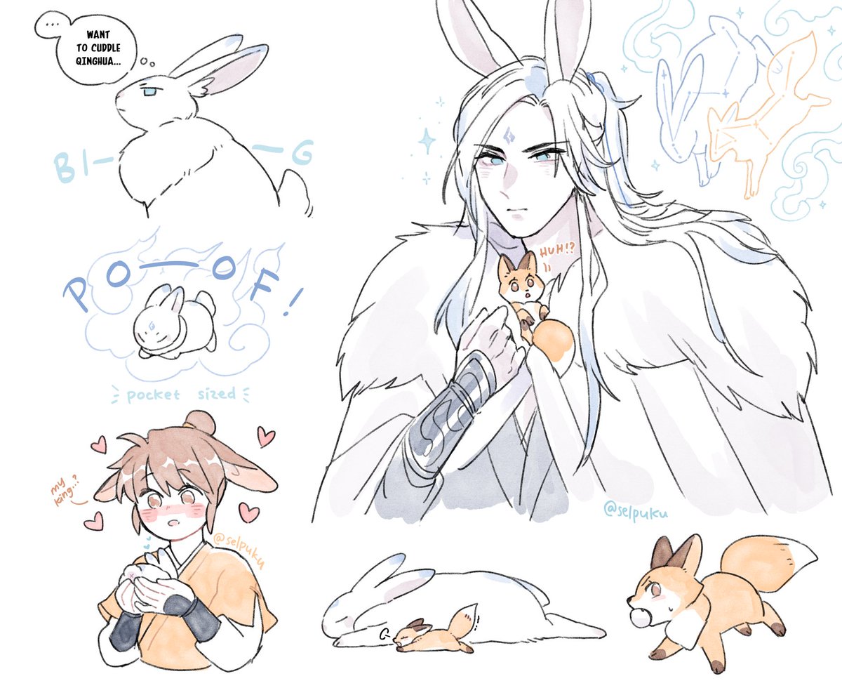 The bunny/fox adventure continues #moshang ❄️🐇🔶🦊