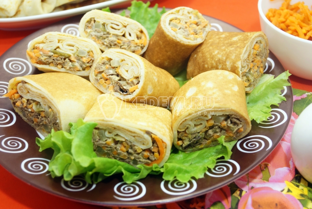 блины с печенью трески