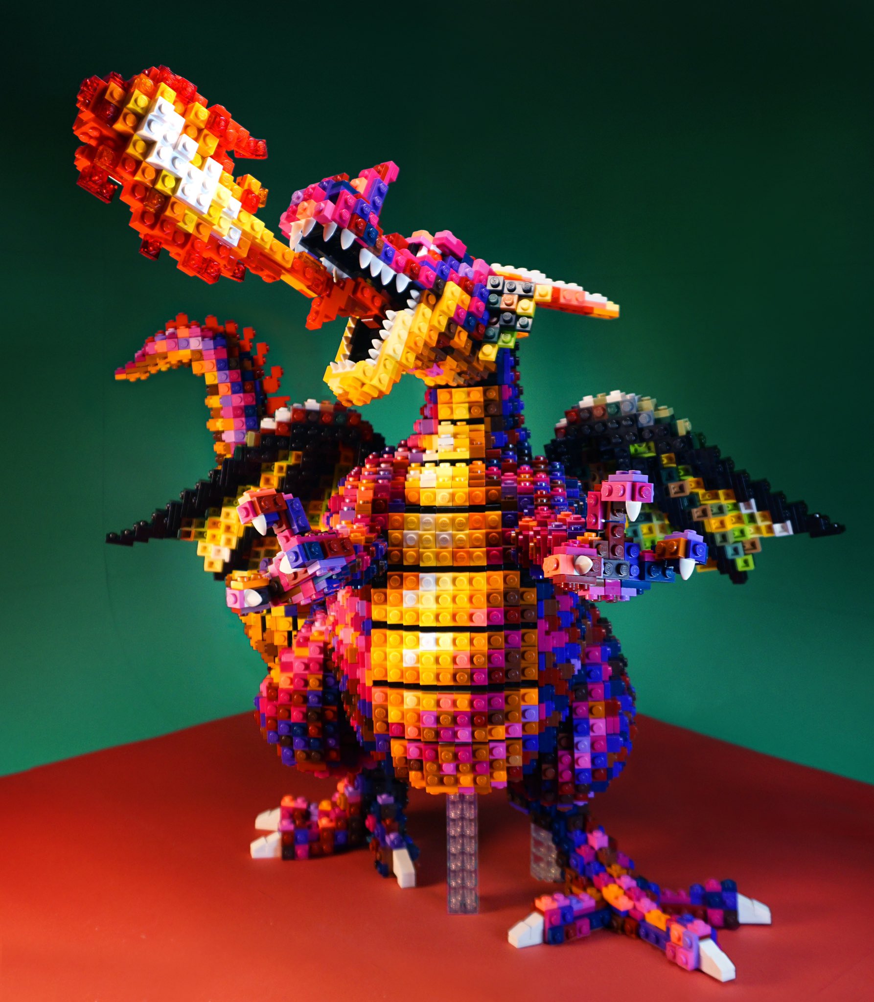 レゴで作ったドラゴン LEGO brick Dragon transformer robot tutorial Red Dragon