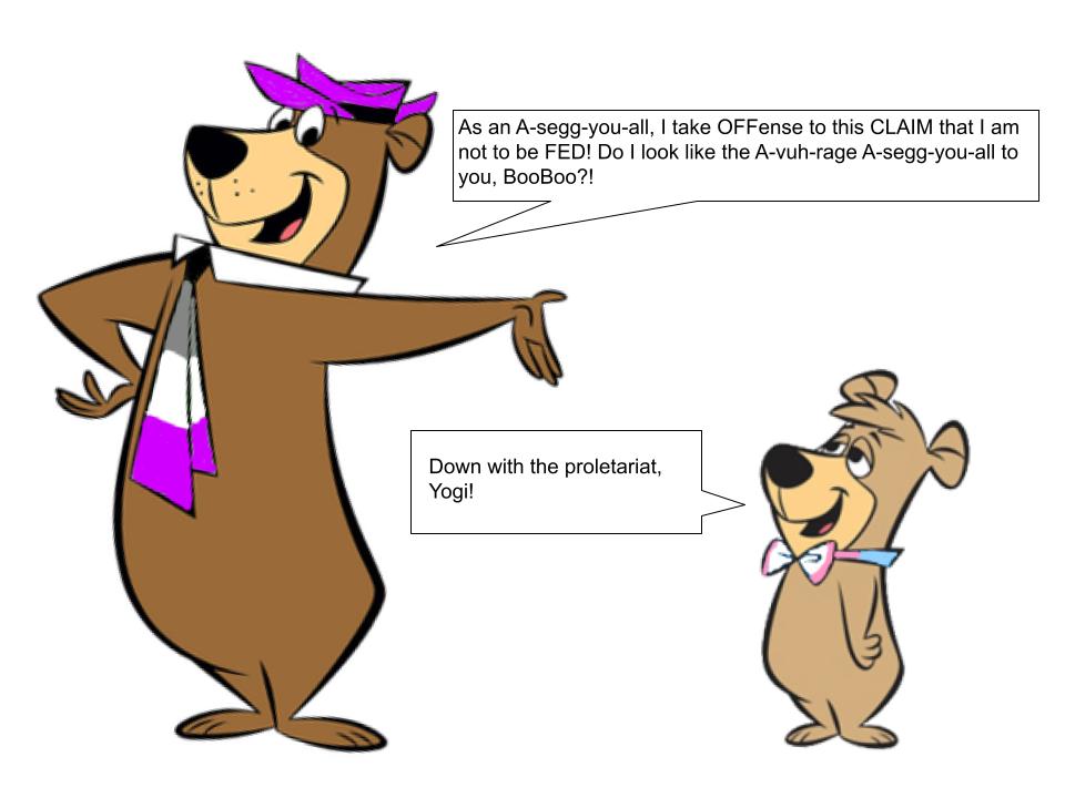 tarynmgray's tweet photo. This meme made me make Yogi Bear into an Asexual Icon. You're welcome. #asexual #asexualicon https://t.co/jJ0SriqSla