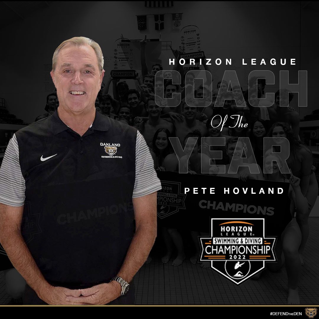 OAK_Swim_Dive's tweet photo. After guiding Oakland to its ninth consecutive @HorizonLeague title, @peter_hovland has been named HL Women’s Coach of the Year.

It marks the 30th time in his career he has received conference Coach of the Year honors, 14th time on the women’s side. 

#OUPride https://t.co/YKZ9NbTHYG