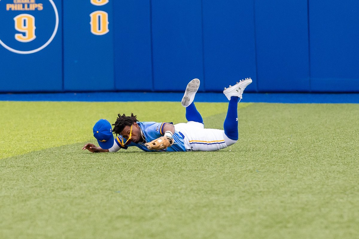 NCAABaseball's tweet photo. WHAT. A. CATCH. 🤯

#NCAABaseball x 📸 @McNeeseBaseball 
https://t.co/vp1MJPopvv