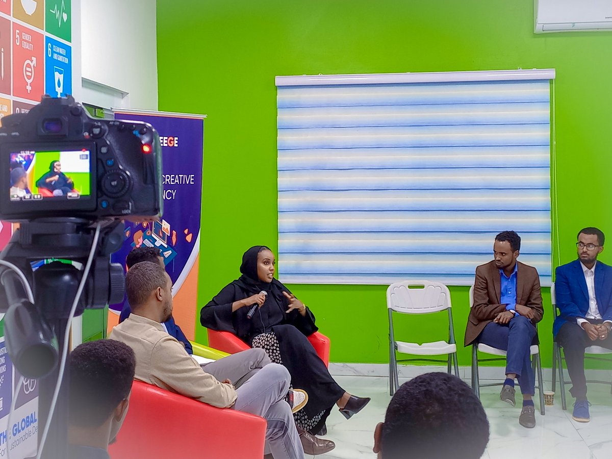 Ahmed_Vikrad's tweet photo. We are in the discussion venue,  2nd face of the event of "How can tech and innavation transform somaliland".
With @KoshinMariano &amp; Amal Hussein. https://t.co/Cy7oX4k4bZ